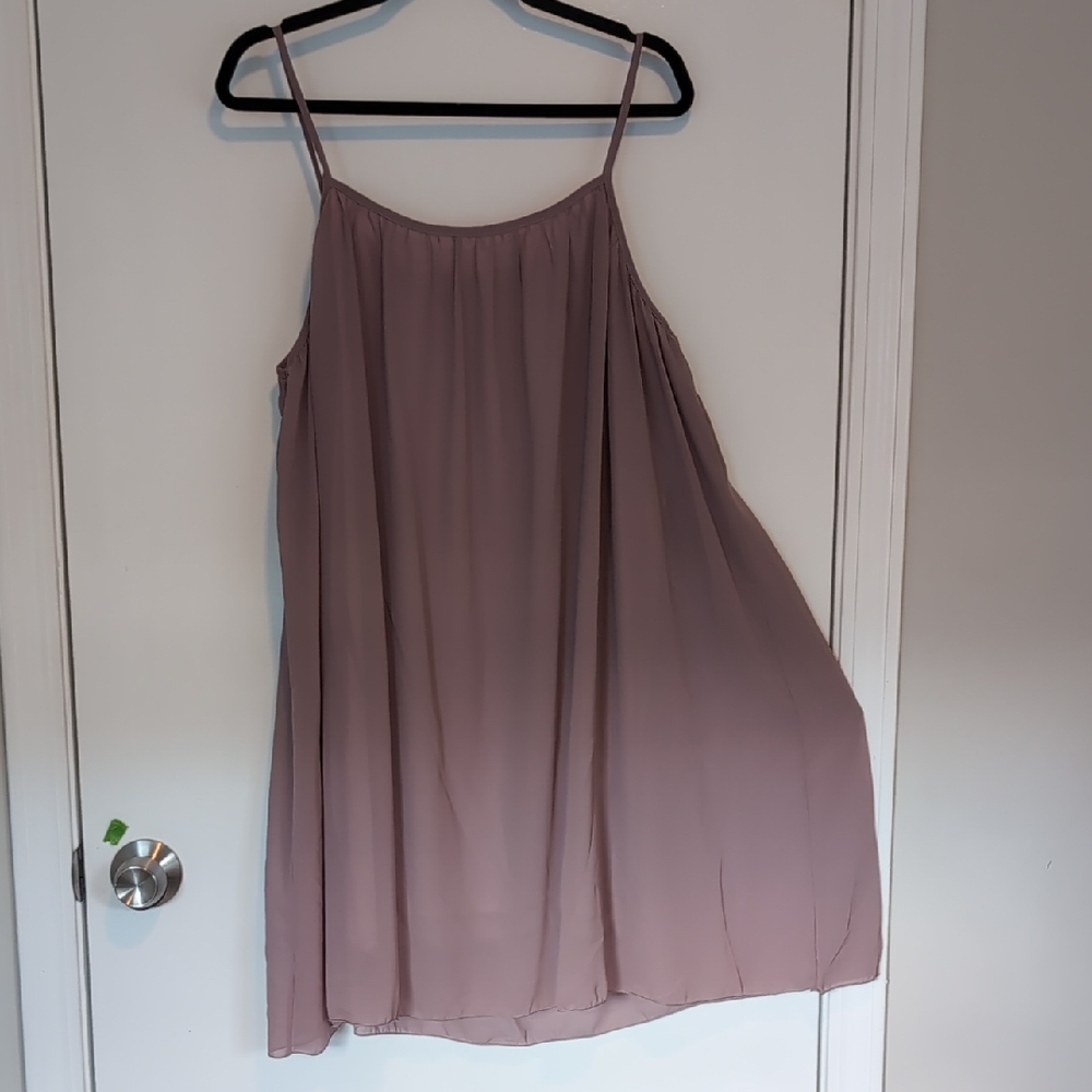 Elegant Dusty Rose Spaghetti Strap Sheer Layered Dress
